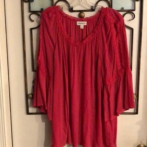 Dress Barn Peek sleeve blouse size XL.